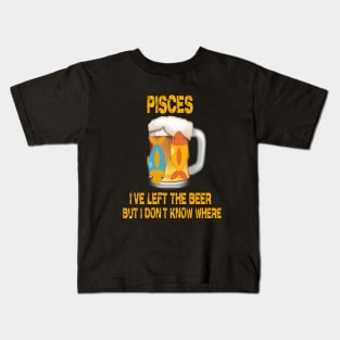 Funny Beer Shirt Pisces Sign Kids T-Shirt